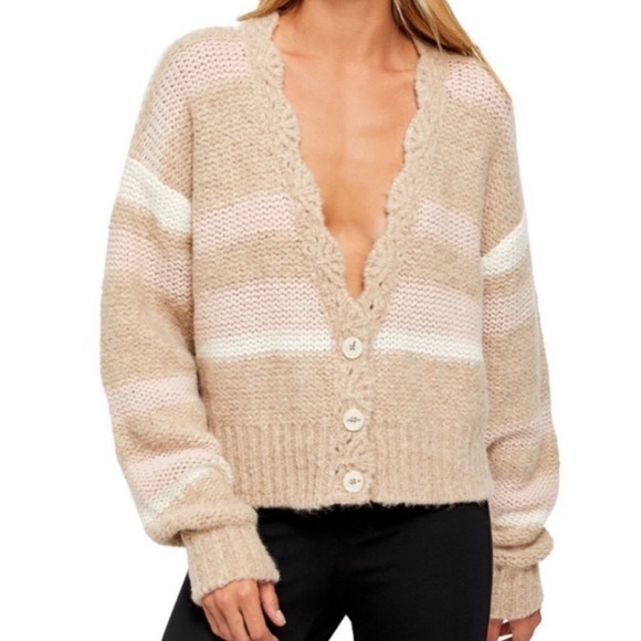 2X HP! Free People Fine Time Cardigan - Picture 3 of 9